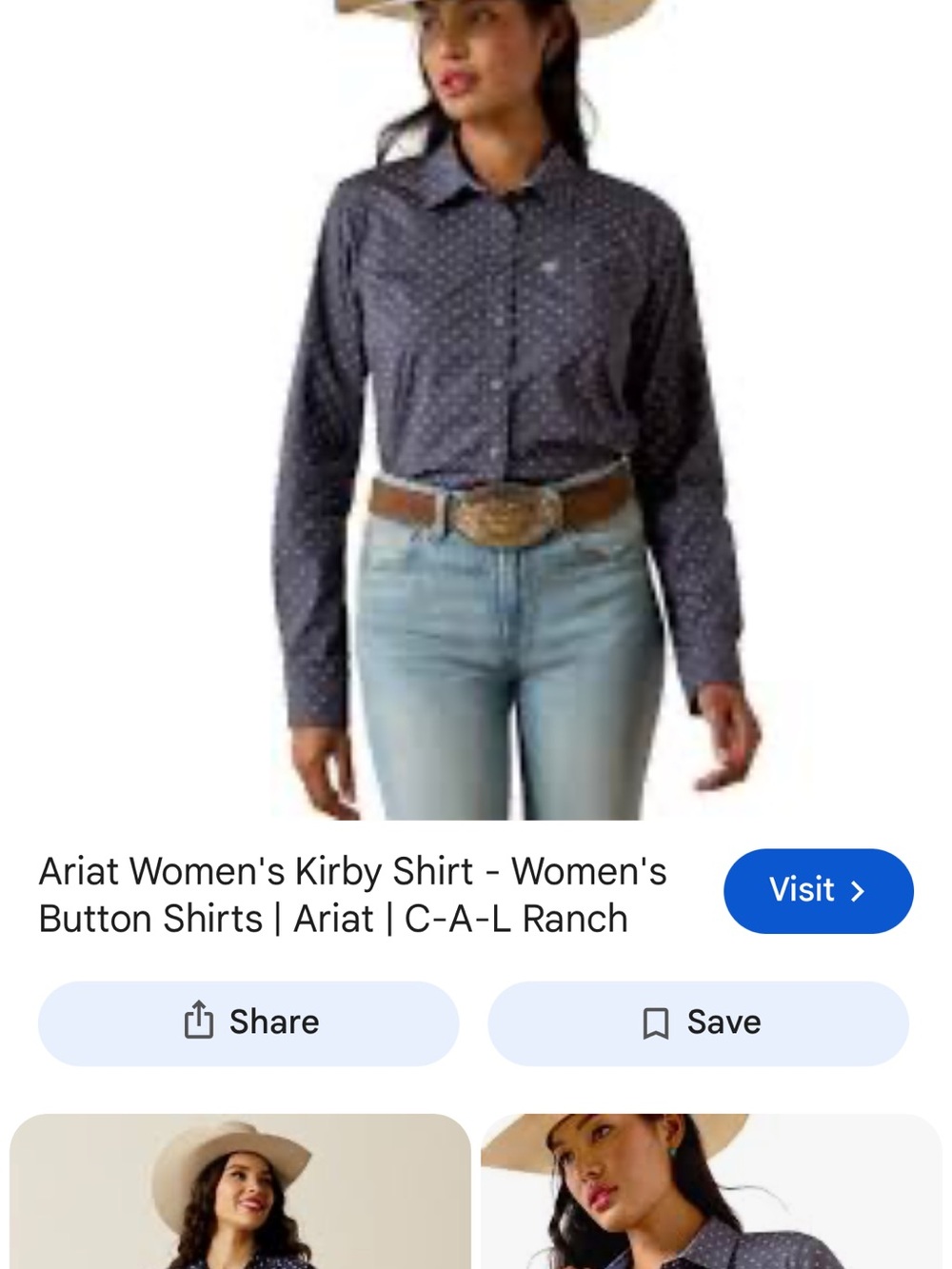 Ariat Navy Polka Dot Button-Down Shirt